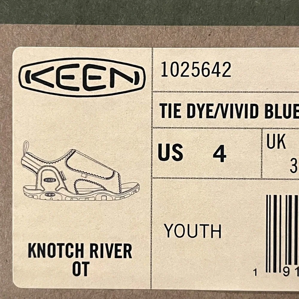 KEEN Youth Girls Sport Outdoor‎ Sandals Size 4 Blue- Tie Dye Adjustable Washable